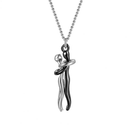 Couple Hug Pendant Necklace