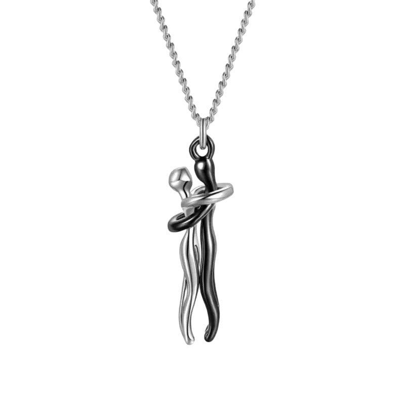 Couple Hug Pendant Necklace