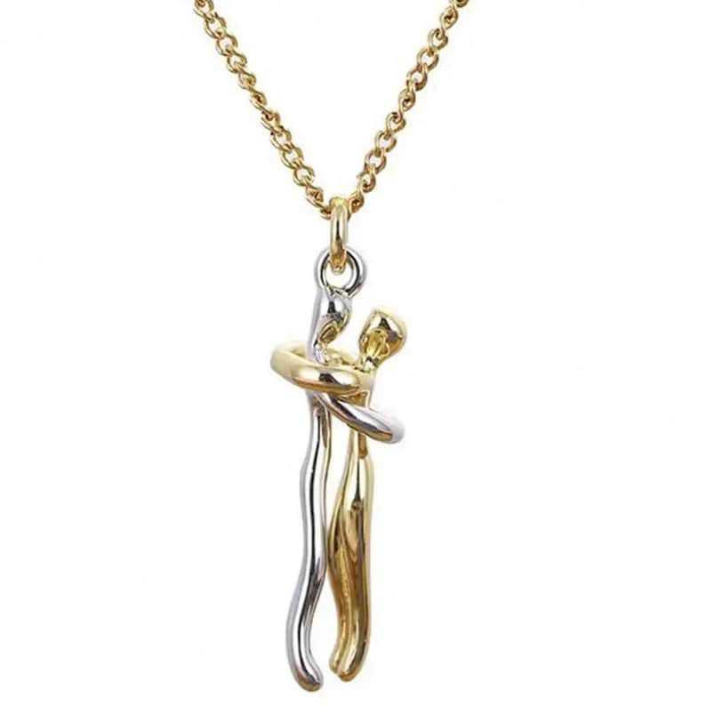 Couple Hug Pendant Necklace