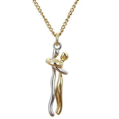 Couple Hug Pendant Necklace
