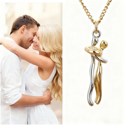 Couple Hug Pendant Necklace